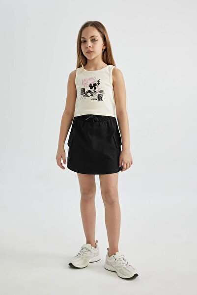 DeFacto Fusta cu buzunare cargo și șireturi în talie pentru fete B4471A824SM