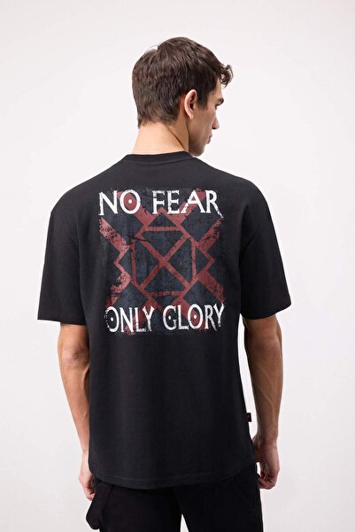 DeFacto Tricou cu mânecă scurtă imprimat pe spate Vikings Valhalla Comfort Fi...