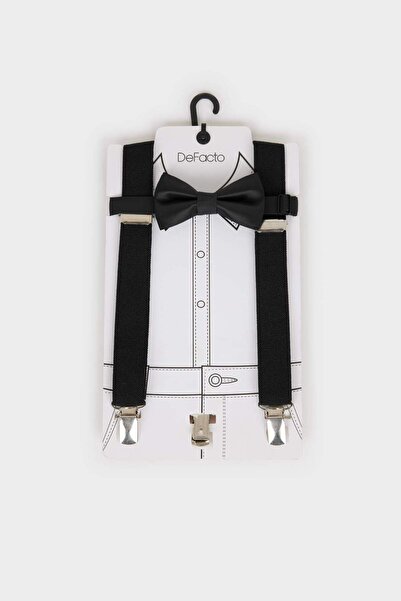 DeFacto Момчешки папийонка и тиранти за панталони, комплект от 2 части C0238A...