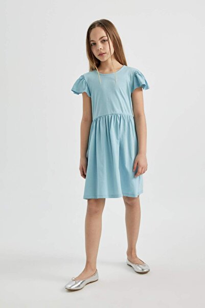 DeFacto Girl's Short Sleeve Combed Cotton Dress C0990a824sm
