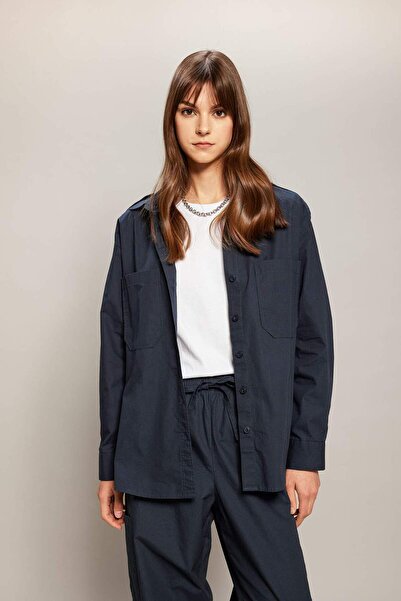 DeFacto Relax Fit Poplin Uzun Kollu Tesettür Gömlek Tunik C2145AX24SP