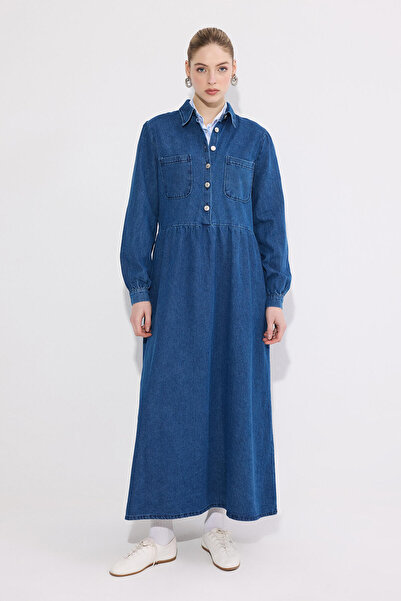 Touché Privé CEP DETAYLI DENİM ELBİSE