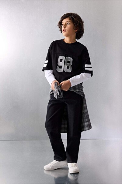 DeFacto Pantaloni de bază pentru băiat, cu tăietură dreaptă, cu picior standa...