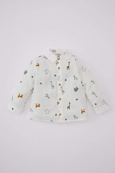 DeFacto Baby Boy Patterned Voile Long Sleeve Shirt B8057A524Sp