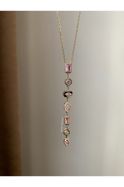 Petek Collection قلادة على شكل حرف Y من حجر الراين الملون (فولاذ)