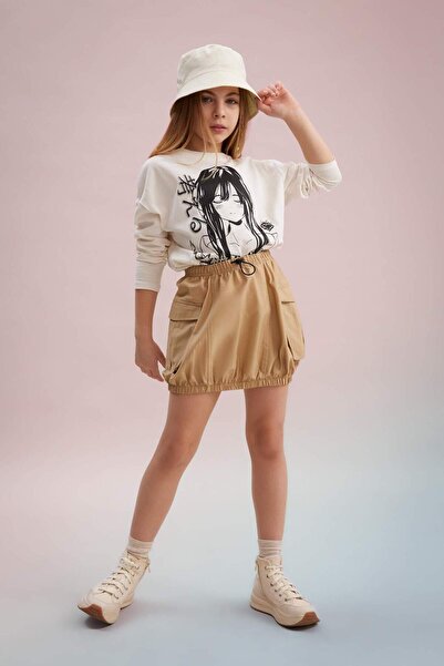 DeFacto Popeline-Rock mit Cargotaschen für Mädchen C0125A824SP