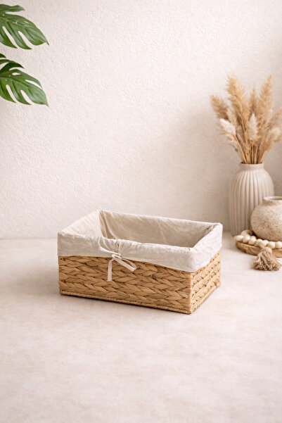 KaiHome منظم/سلة صلبة صغيرة الحجم مع حماية داخلية من الخيزران