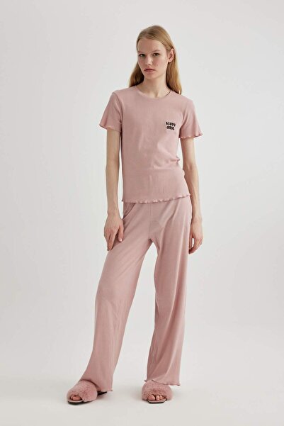 DeFacto Σετ πιτζάμες με κοντό μανίκι Fall in Love Regular Fit B6179AX24SP