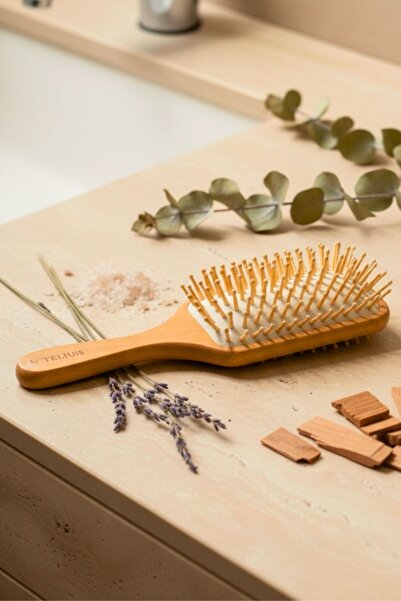 STELLIUM Bambu Dişli Saç Fırçası ( Büyük Boy)- Tüm Saç Tipleri Tarak