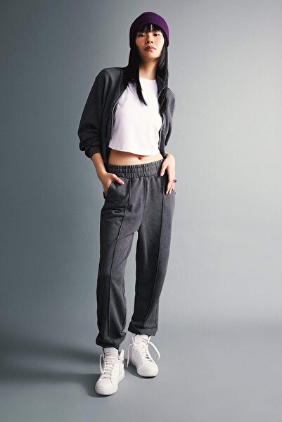 DeFacto بنطلون رياضي Coool Basic ذو خصر عادي وأرجل مطاطية بجيوب سميك Basic بن...