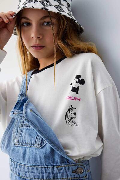 DeFacto Devojčica Disney Mickey & Minnie Skraćeni kroj okrugla kragna majica ...