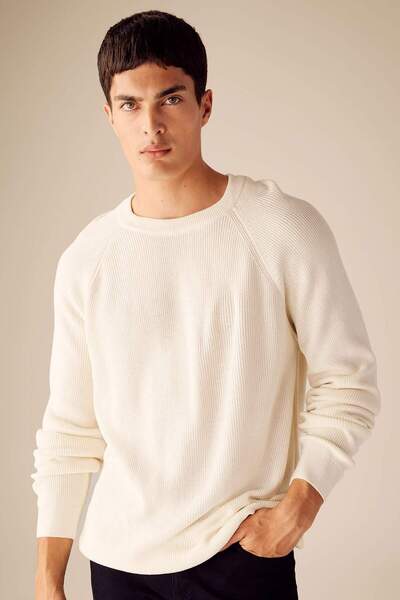 DeFacto Standard Fit Normal Cut Crew Neck Basic Απλό Πλεκτό Πουλόβερ A8458AX24SP