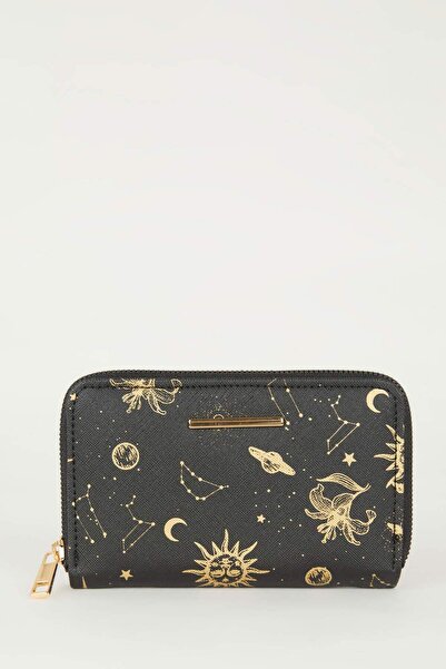 DeFacto حقيبة نسائية للعملات المعدنية من الجلد الصناعي المطبوع B3775axns