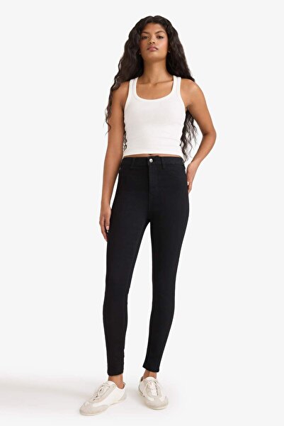 DeFacto Jegging Yüksek Bel Bilek Boy Dar Paça Basic Düz Jean Pantolon B7498AX...