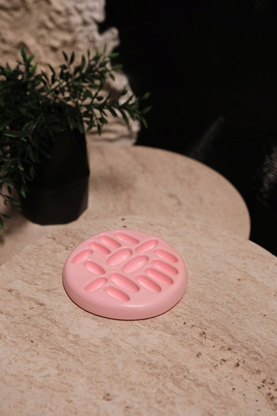 Psymera Hobi Atölyesi Modern Minimalist Round Ring Plate – Stone Powder Decor...