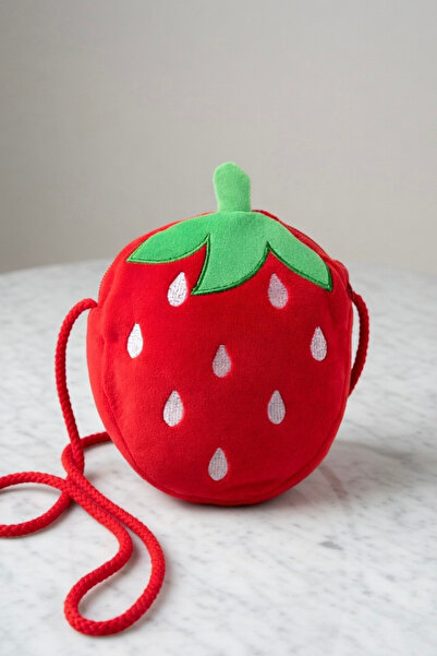 Mollycrush Geantă de pluș cu model căpșuni pentru copii |   Drăguț de zi cu zi