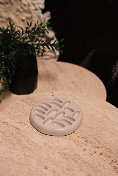 Psymera Hobi Atölyesi Modern Minimalist Round Ring Plate – Stone Powder Decor...