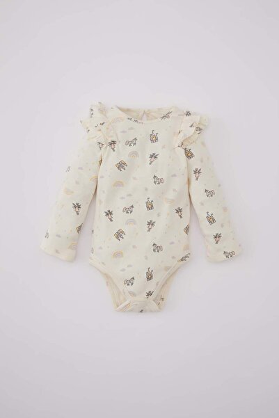 DeFacto Kız Bebek Yeni Doğan Unicorn Baskılı Uzun Kollu Çıtçıtlı Body B9653A5...