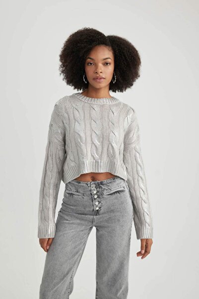 DeFacto Oversize Wide Fit Crew Neck Sweater B3874Ax23Wn