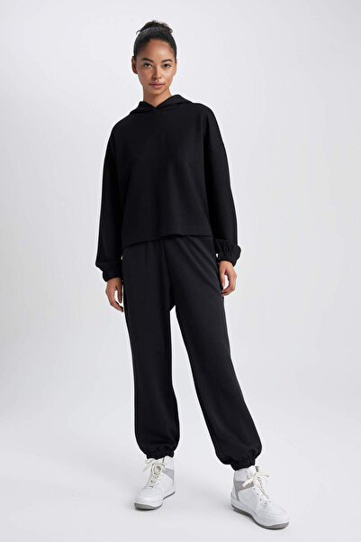 DeFacto DeFactoFit Oversize Geniş Kalıp Kapüşonlu Sporcu Basic Düz Sweatshirt Z6693AZ23AU
