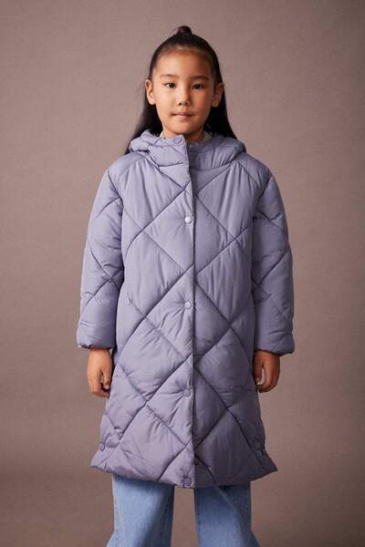DeFacto Girls' Water Repellent Hooded Quilted down Coat A2256A823Au