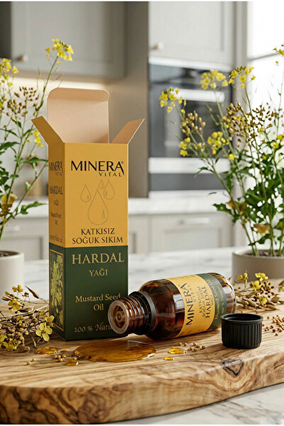 MİNERA VİTAL Hardal Yağı 30 ml (Mustard Oil) %100 Saf Soğuk Sıkım Damlalıklı Cam Şişe