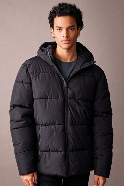 DeFacto cu glugă Fermoare duble cu buzunare geacă cu puf Mont A2274AX23WN