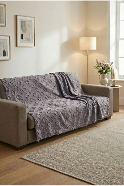 turkanlarhome Chenille Jacquard Sofa Cover - Non-Slip Base Bohemian Square Pa...