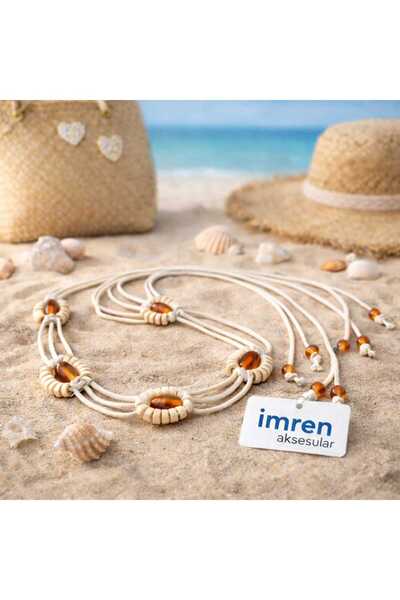 beyna aksesuar Curea naturală realizată manual de 170 cm Ecriku cu mărgele de...