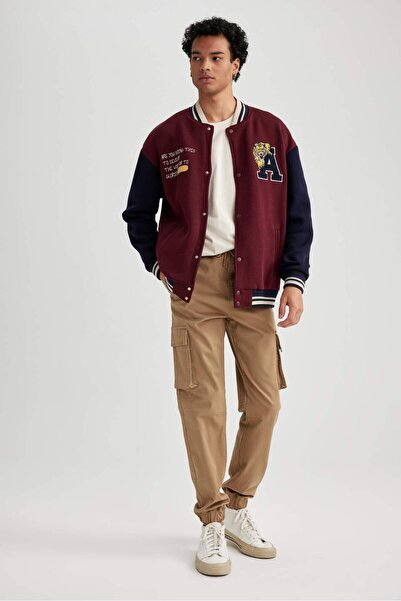 DeFacto بنطلون رياضي مرن بجيوب كارجو عادية وأربطة على الخصر A3702AX23AU