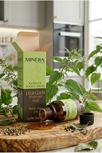 MİNERA VİTAL Isırgan Tohumu Yağı 20 ml (Nettle Seed Oil) %100 Saf Soğuk Sıkım Damlalıklı Cam Şişe