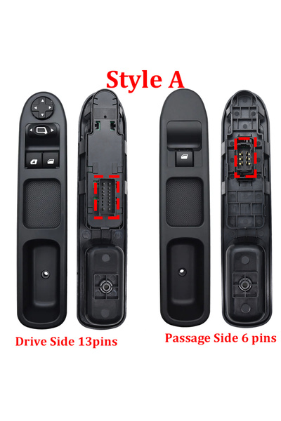 Choice مفتاح تحكم كهربائي بنافذة جانبية للسائق والراكب، طراز A، قطعتان، لسيار...