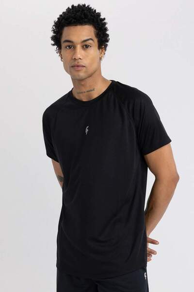 DeFacto Slim Fit Μπλουζάκι με στενή εφαρμογή και στάμπα με λαιμόκοψη ποδηλάτο...