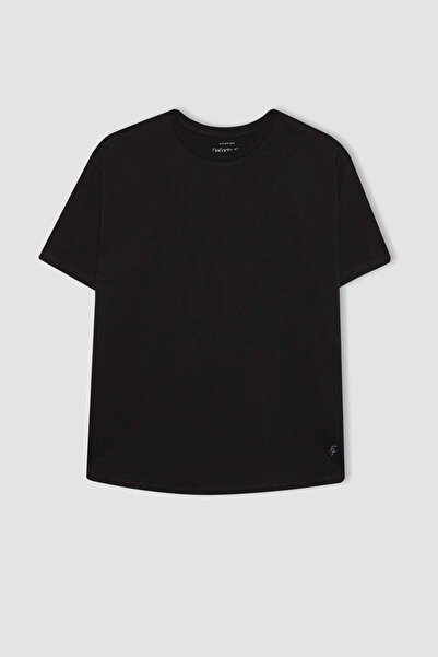 DeFacto Tricou sport oversize cu gât turnat - mânecă scurtă, cu croiala largă...