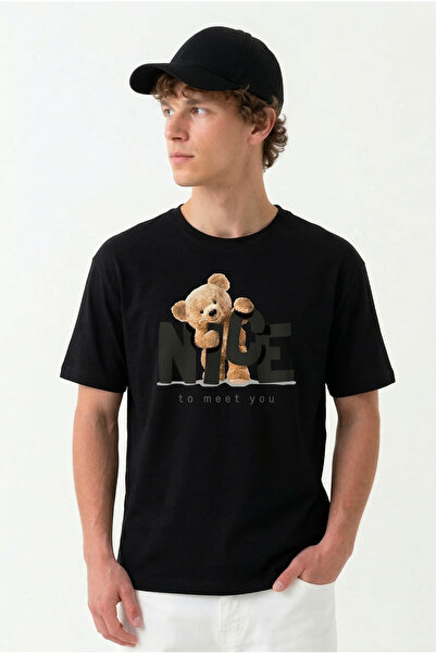 BookOrBook تي شيرت نايس تو ميت يو مصنوع من القطن الثقيل بنسبة 100% وجودة ممتازة