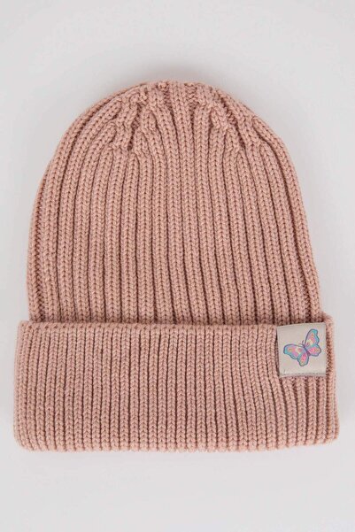 DeFacto قبعة تريكو للفتيات الصغيرات مزودة بعلامة منسوج Y5923A223WN