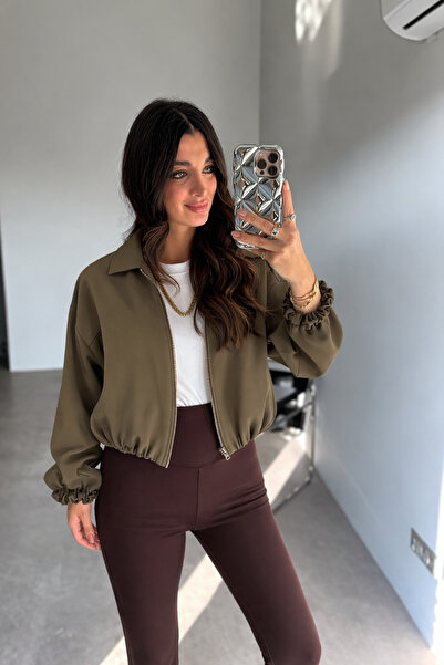 BellaVita Botuique Kahve Fermuarlı Gofre Ceket