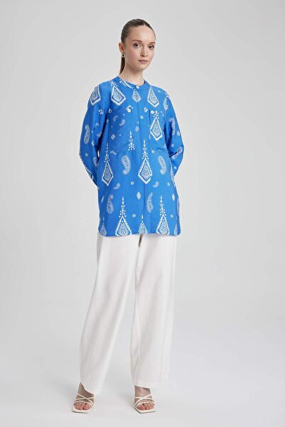 DeFacto Pantaloni drepți de bază cu picior lat și buzunare late A9878ax23hs