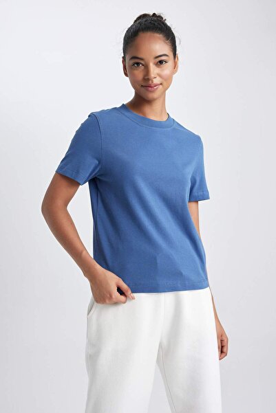 DeFacto Standard Fit Crew Neck Αθλητικό κοντομάνικο μπλουζάκι A7137AX23AU