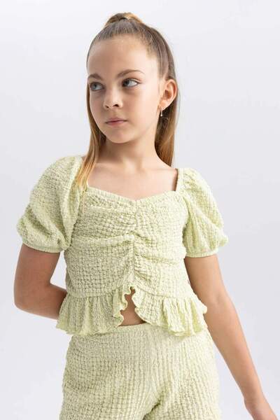 DeFacto Tricou cu mânecă scurtă pentru fetiță B0986A823HS