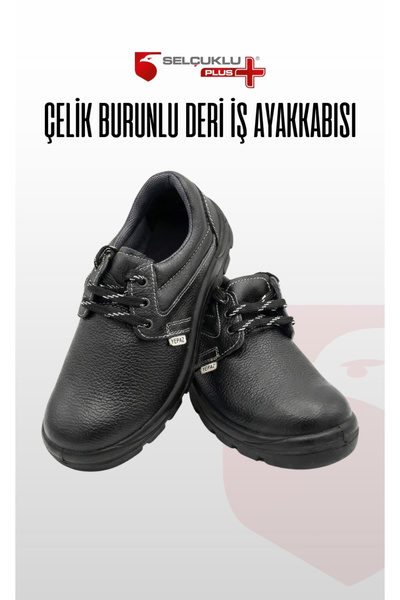 Selçuklu Plus Çelik Burunlu İş Ayakkabısı S1 Antistatik Kaymaz Tabanlı Deri İ...