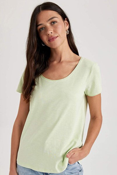 DeFacto Regular Fit Rundhalsausschnitt Kurzarm 100% Baumwolle Basic T-Shirt K...