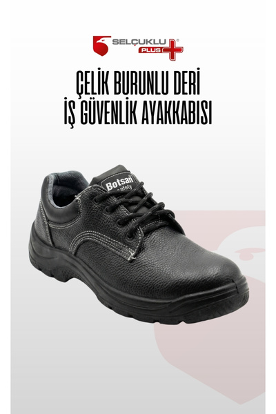 Botsan K-100 S1 Çelik Burunlu Deri İş Güvenlik Ayakkabısı Antistatik Kaymaz T...