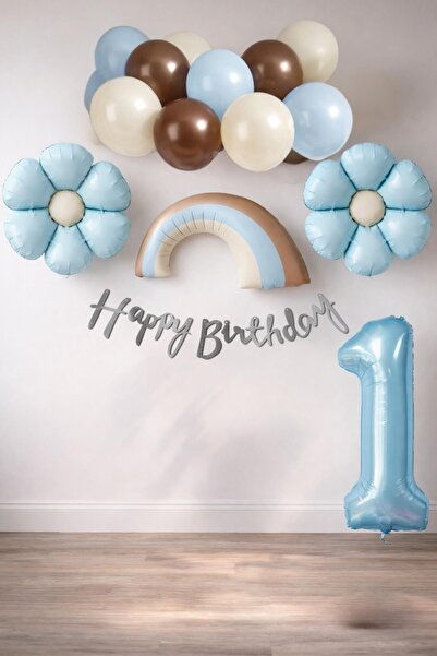 Patladı Gitti Ретро комплект за рожден ден за едногодишно момченце с тема „Ма...