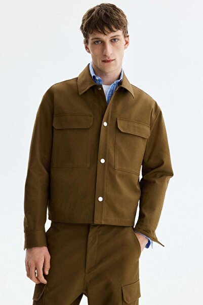 H&M قميص فوقي بقصة مربعة