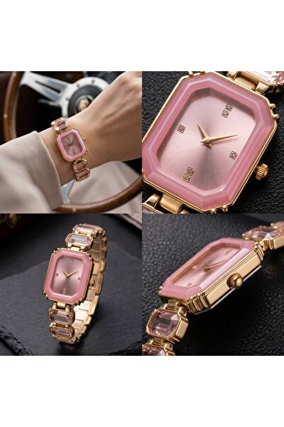 Leerybee ساعة يد نسائية عتيقة - تفاصيل حجرية، موديل ATG-21