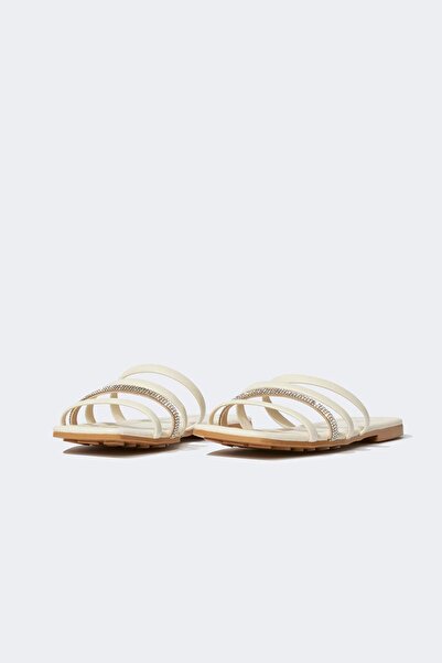 DeFacto Women's Flat Sole Double Straps Faux Leather Slipper Z9044Az23Sm