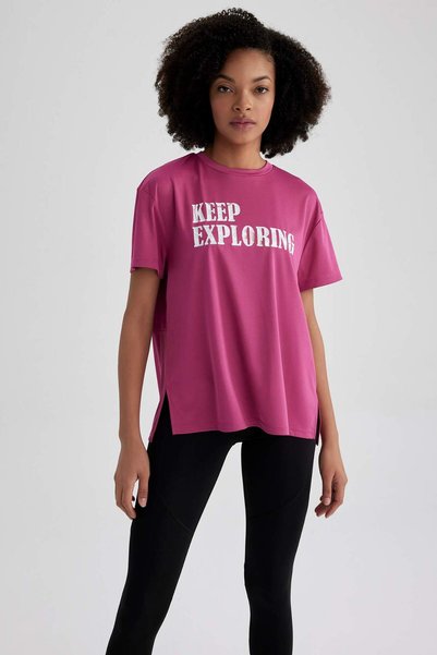 DeFacto Defactofit Loose Fit Crew Neck Printed Sportsman Short Sleeve T-Shirt A2508Ax23Sm