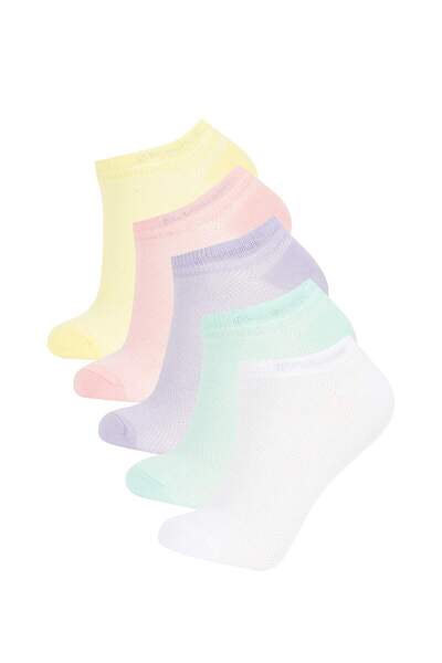 DeFacto Basıc Düz 5li Pamuklu Patik Çorap Kız Çocuk Z7449A6NS