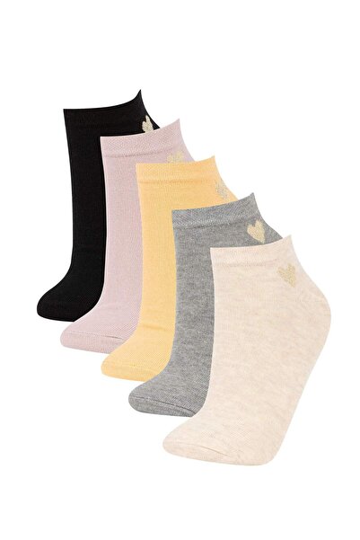 DeFacto Șosete pentru femei Heart cu model 5li bumbac perechi V5122AZNS